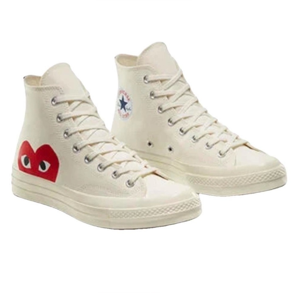 Converse X Play Comme Des Garçons High-Top Sneakers with Red Heart